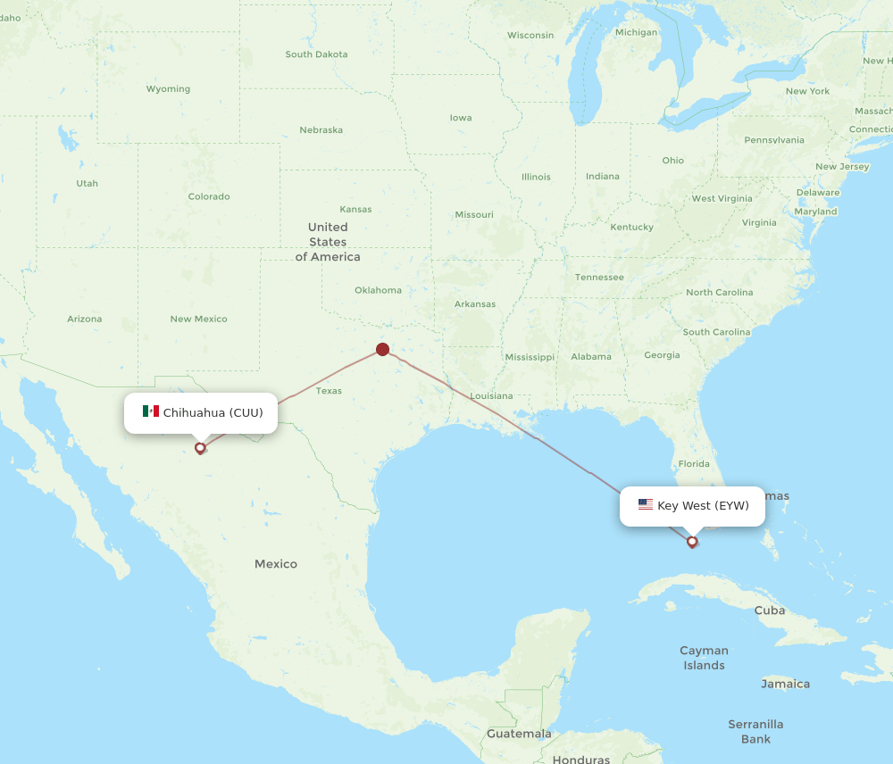 CUU-EYW flight routes