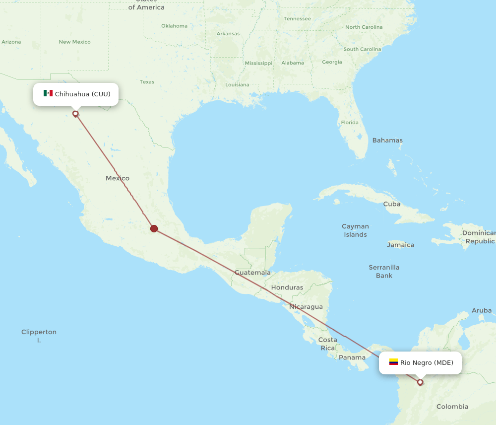 CUU-MDE flight routes