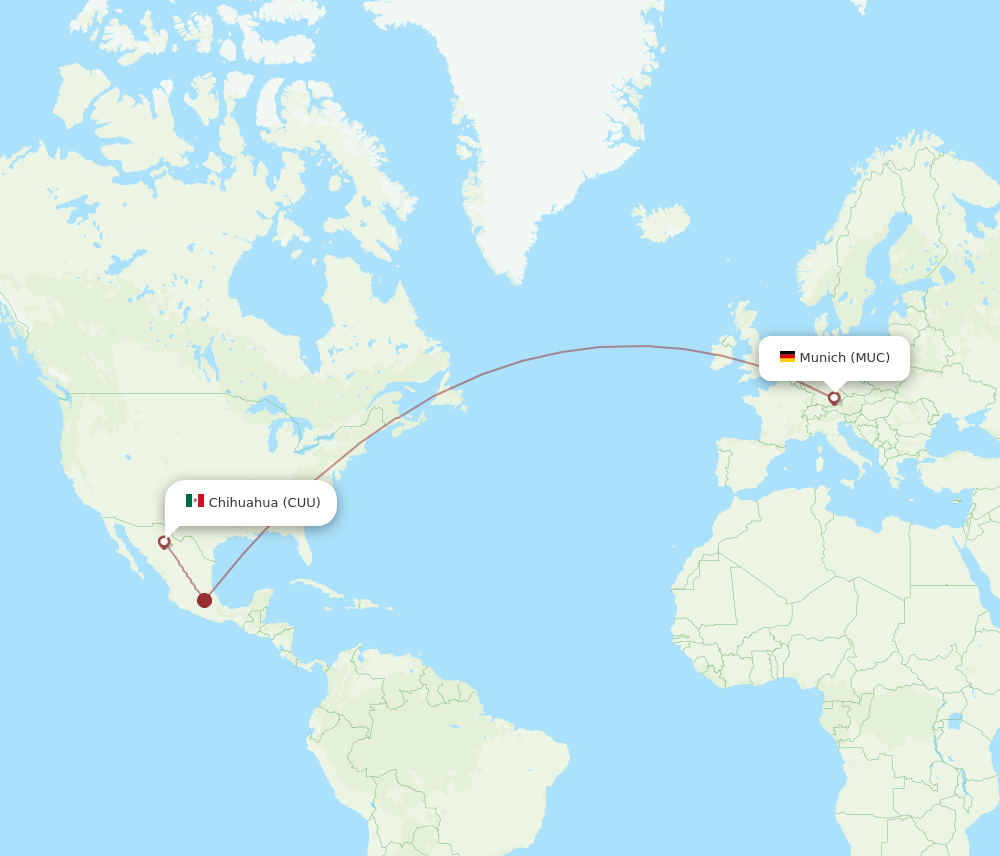 CUU-MUC flight routes