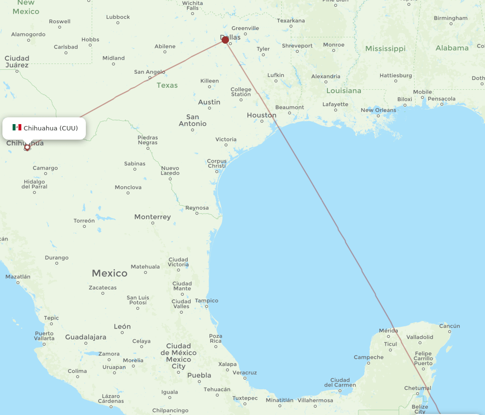 CUU-RTB flight routes