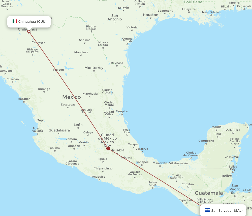 CUU-SAL flight routes