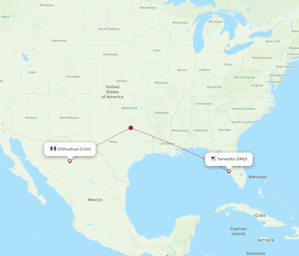 CUU-SRQ flight routes