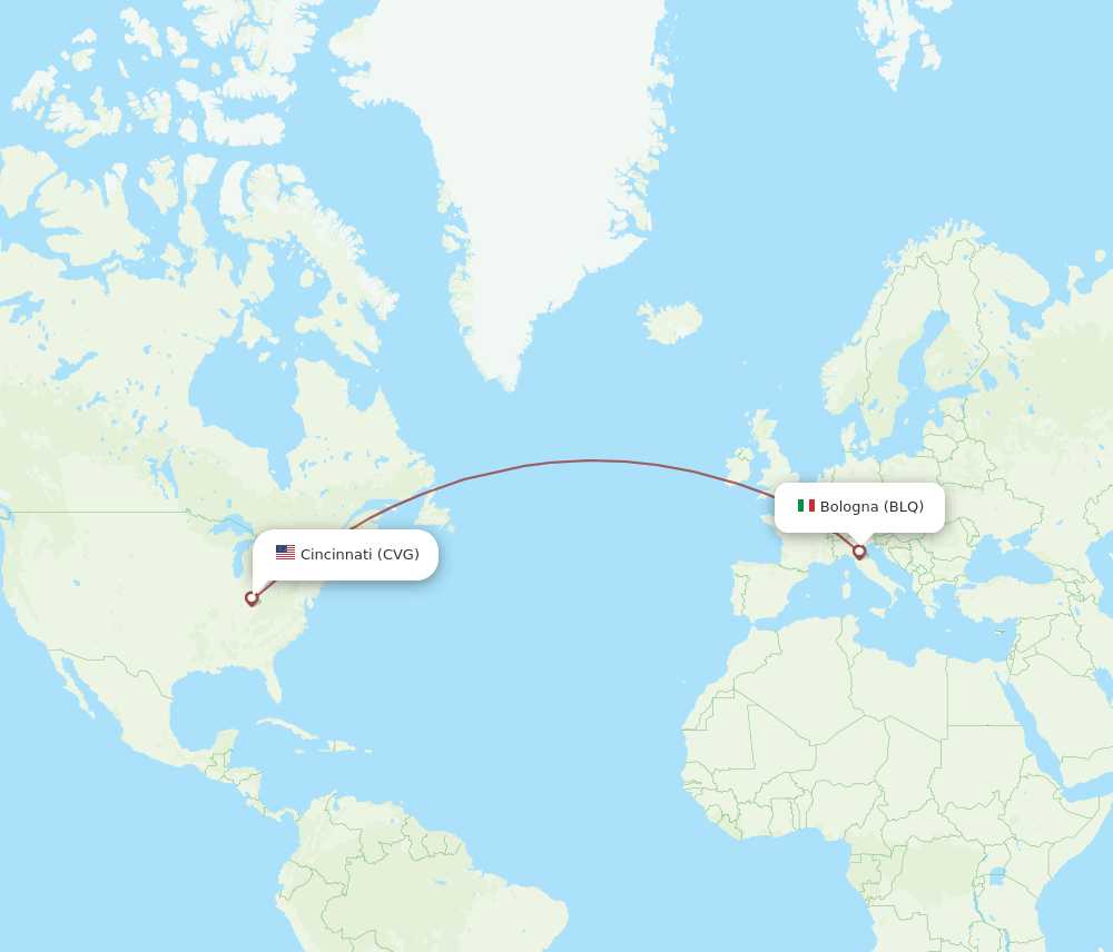 CVG-BLQ flight routes