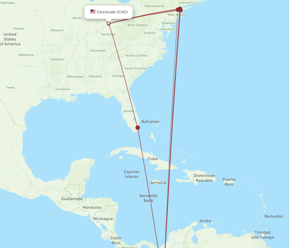 CVG-CLO flight routes