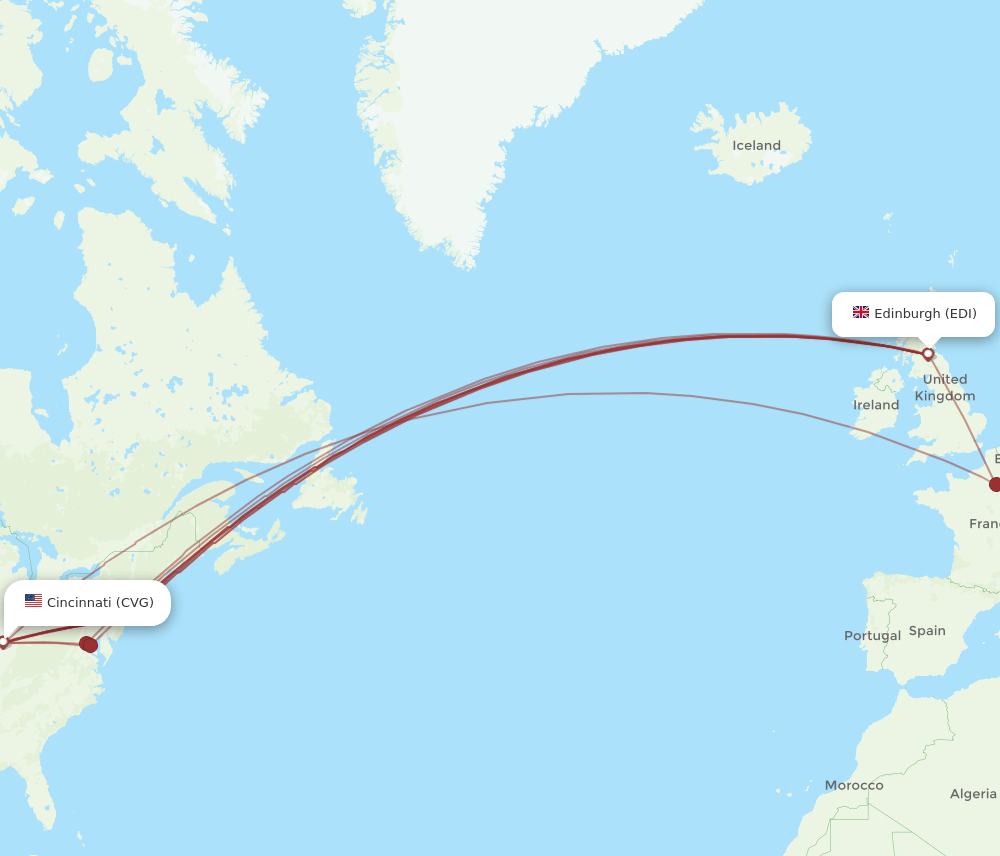 CVG-EDI flight routes