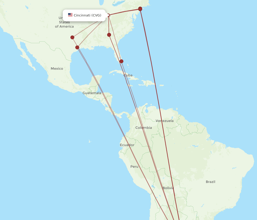 CVG-EZE flight routes