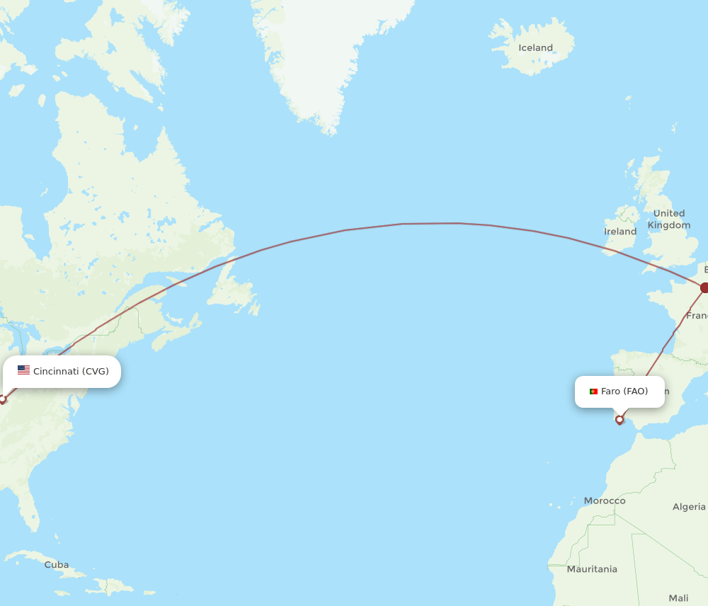 CVG-FAO flight routes