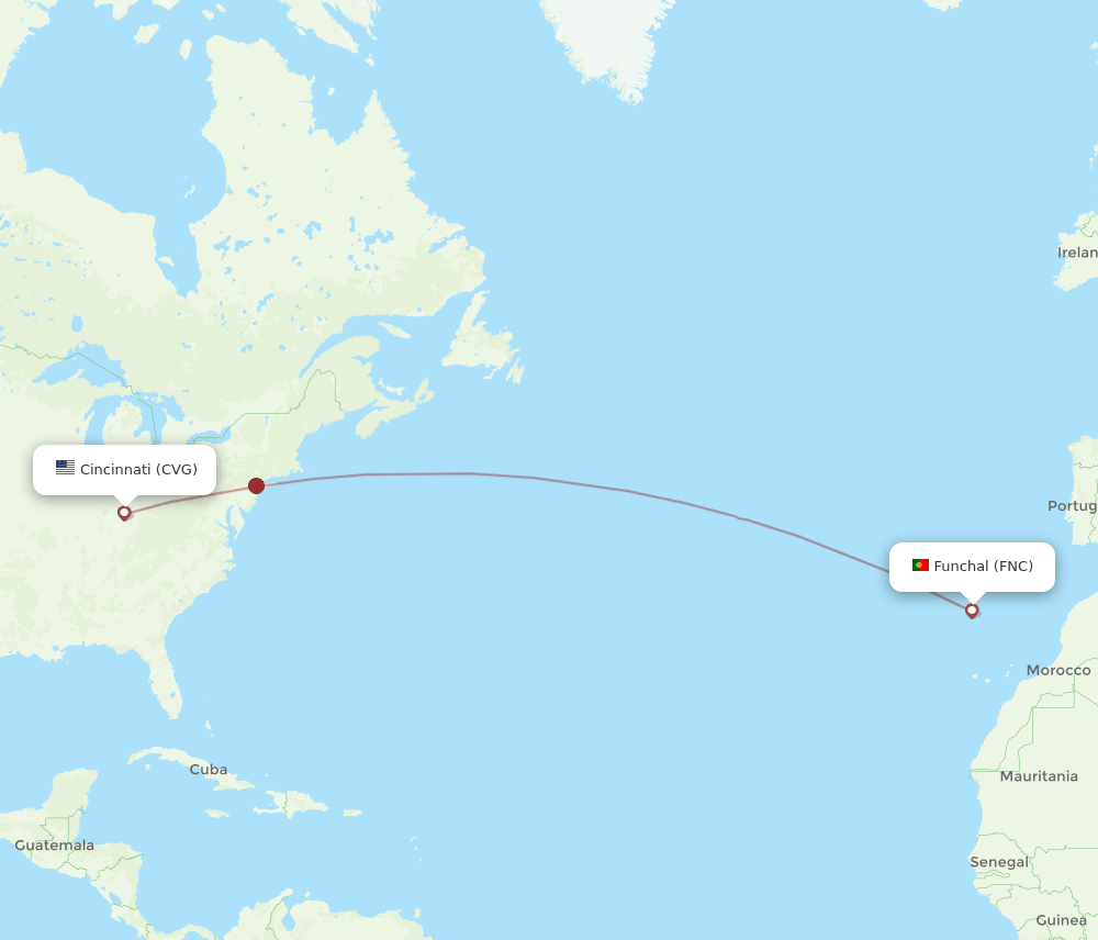 CVG-FNC flight routes
