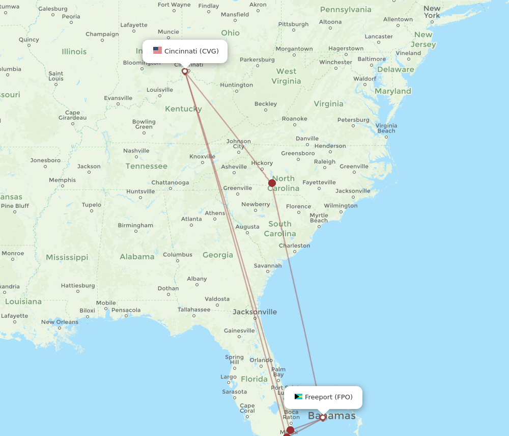 CVG-FPO flight routes