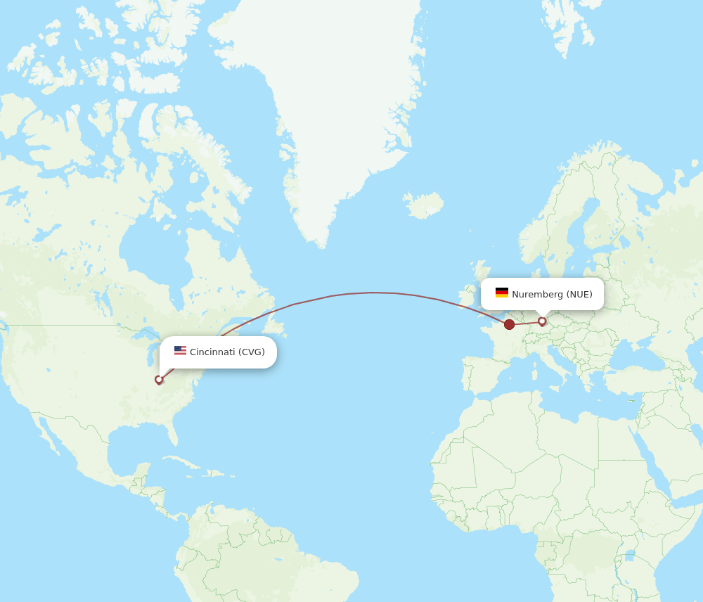 CVG-NUE flight routes