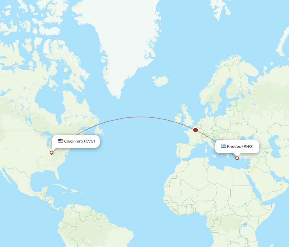 CVG-RHO flight routes