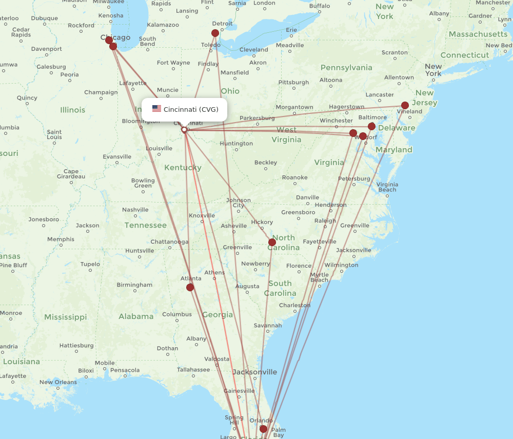 CVG-RSW flight routes