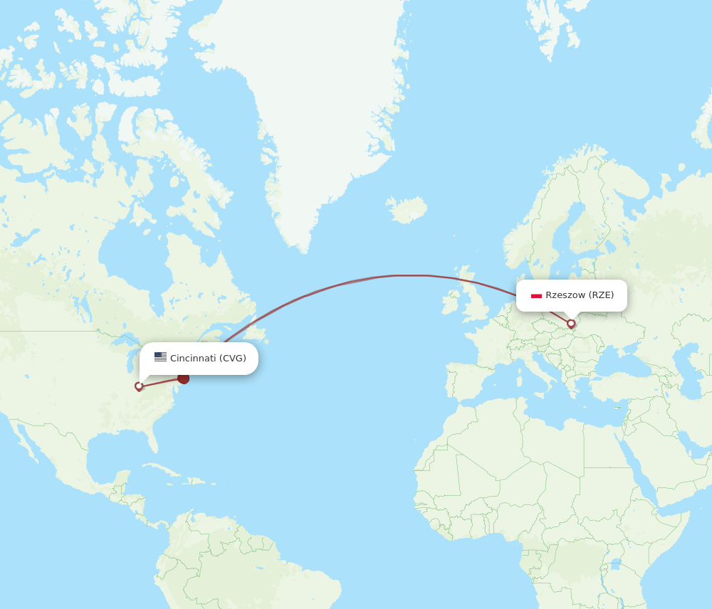 CVG-RZE flight routes