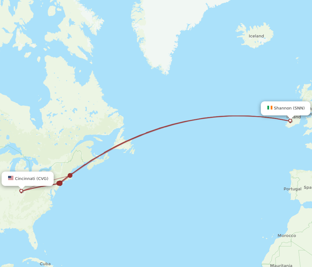 CVG-SNN flight routes