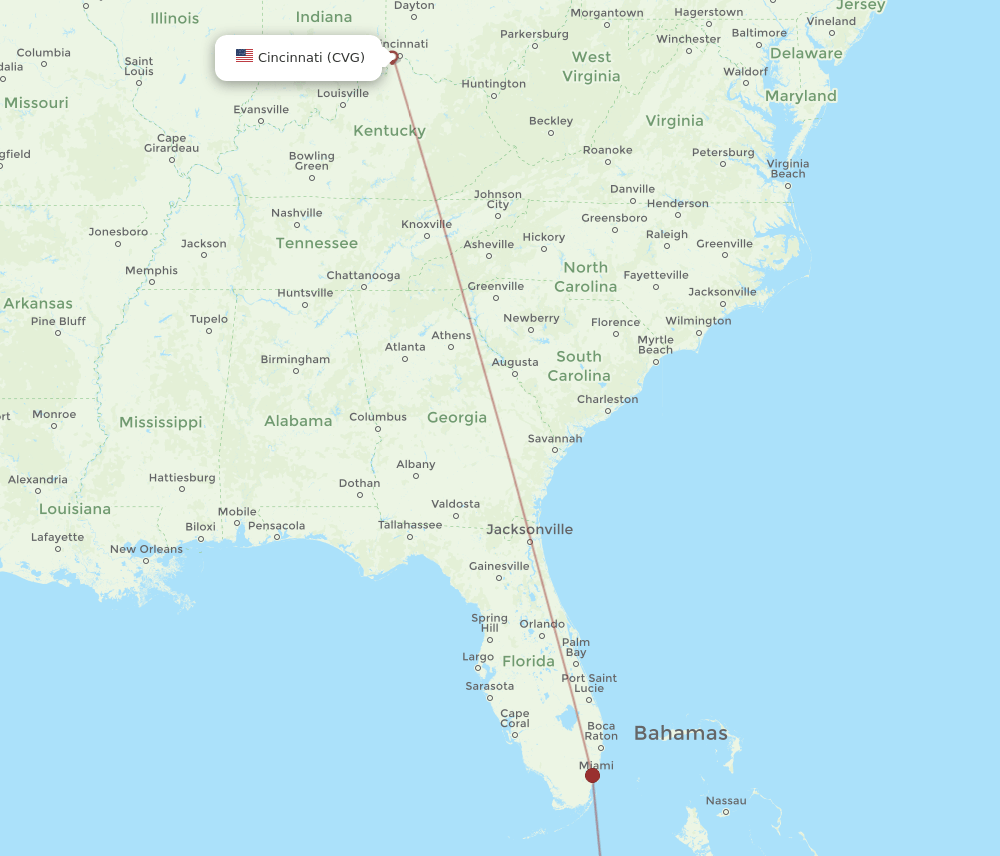 CVG-SNU flight routes