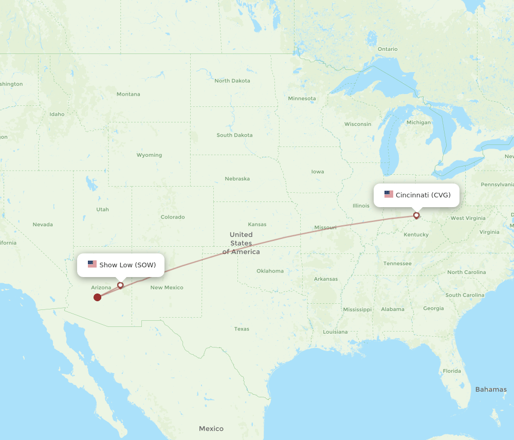 CVG-SOW flight routes