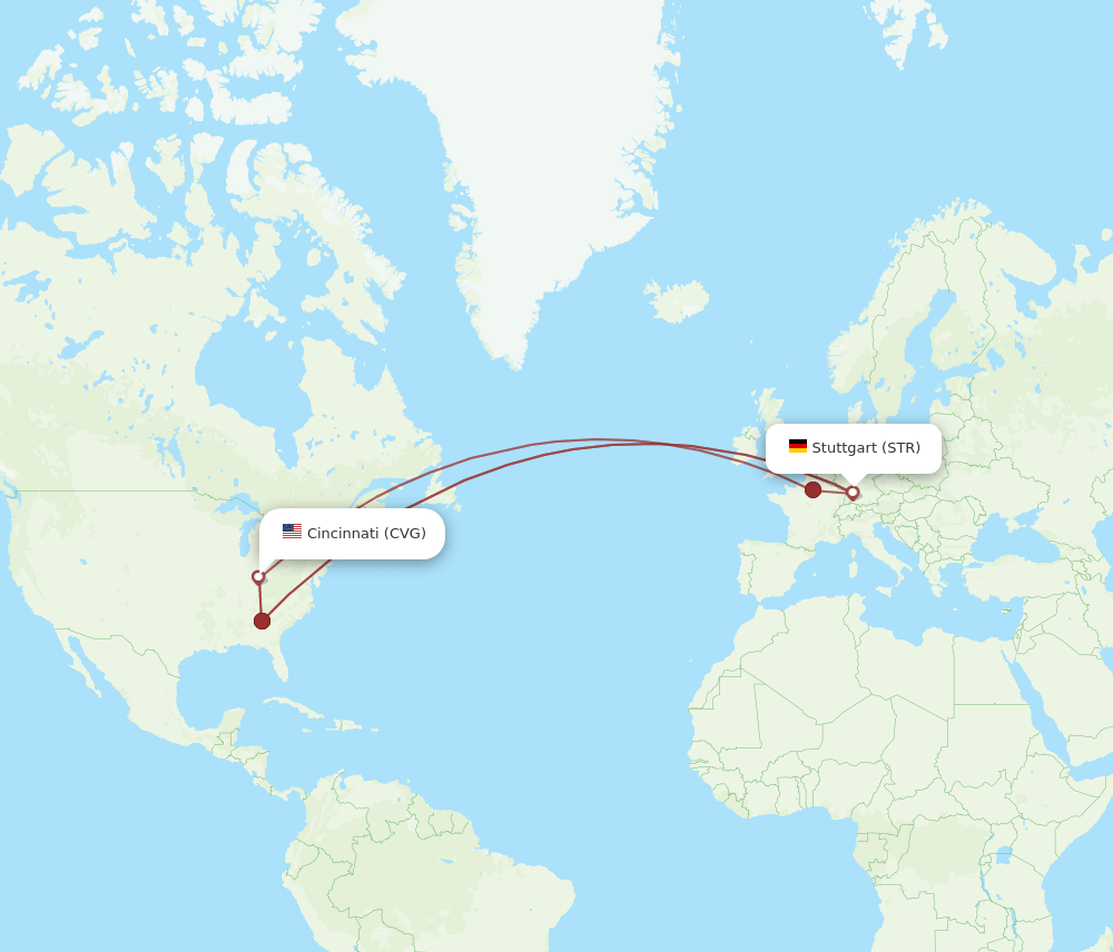CVG-STR flight routes