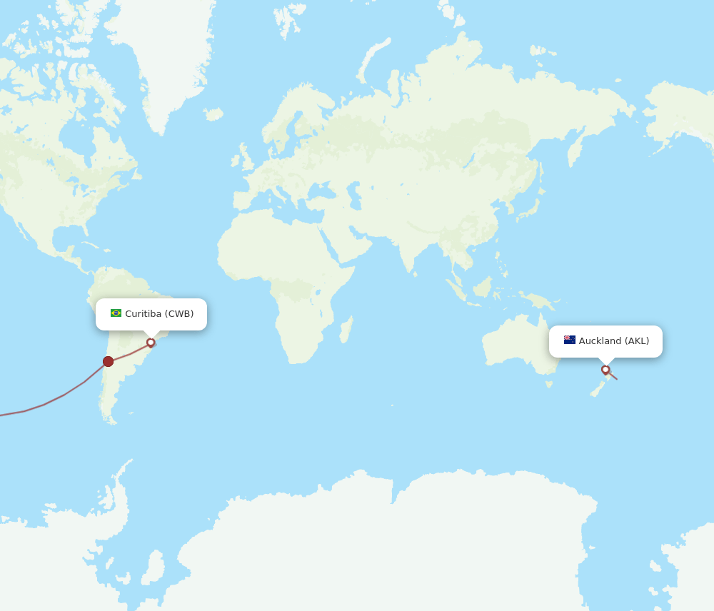 CWB to AKL flights and routes map