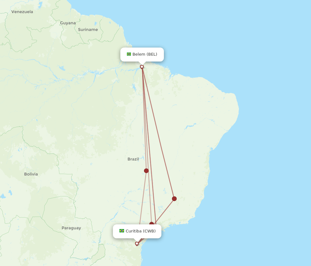 CWB-BEL flight routes