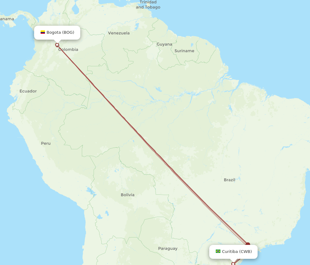 CWB-BOG flight routes