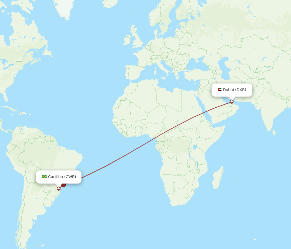 CWB-DXB flight routes
