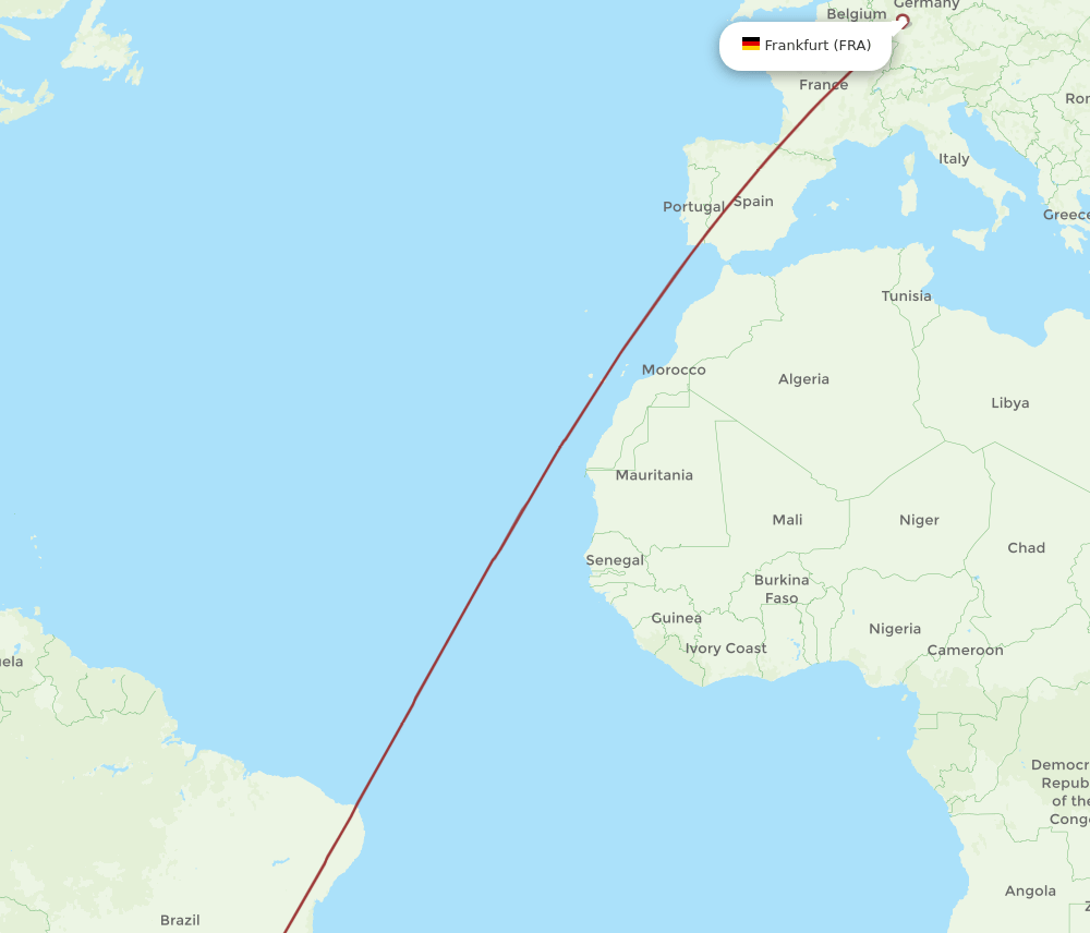 CWB-FRA flight routes
