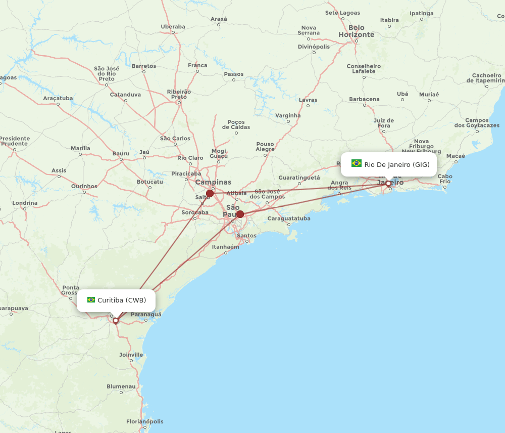 CWB-GIG flight routes