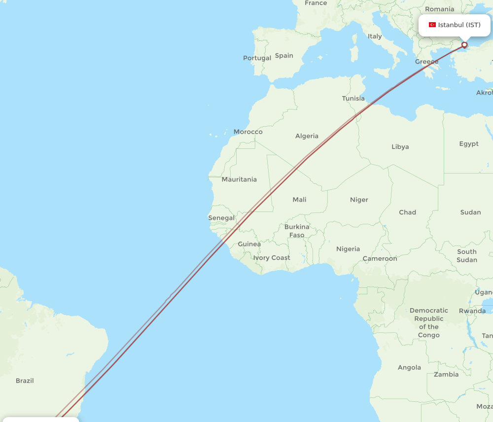 CWB-IST flight routes