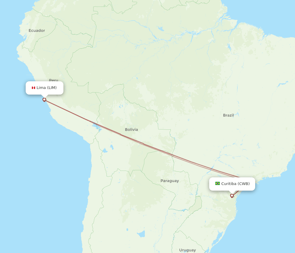 CWB to LIM flights and routes map