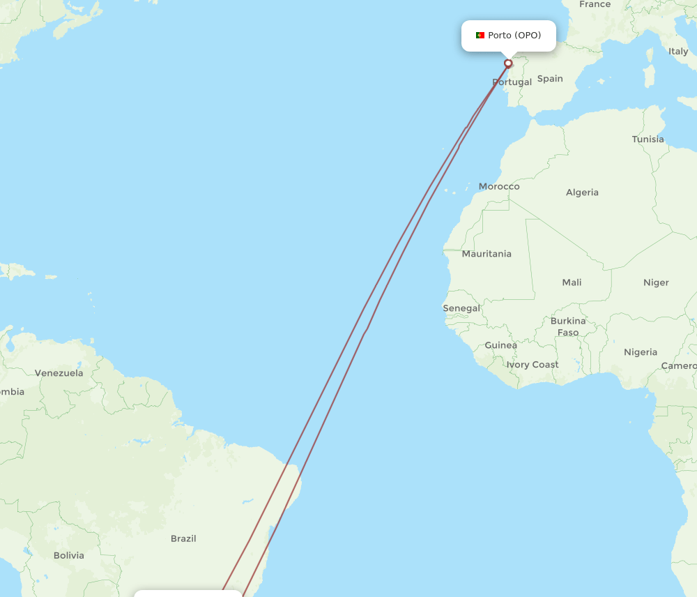 CWB-OPO flight routes
