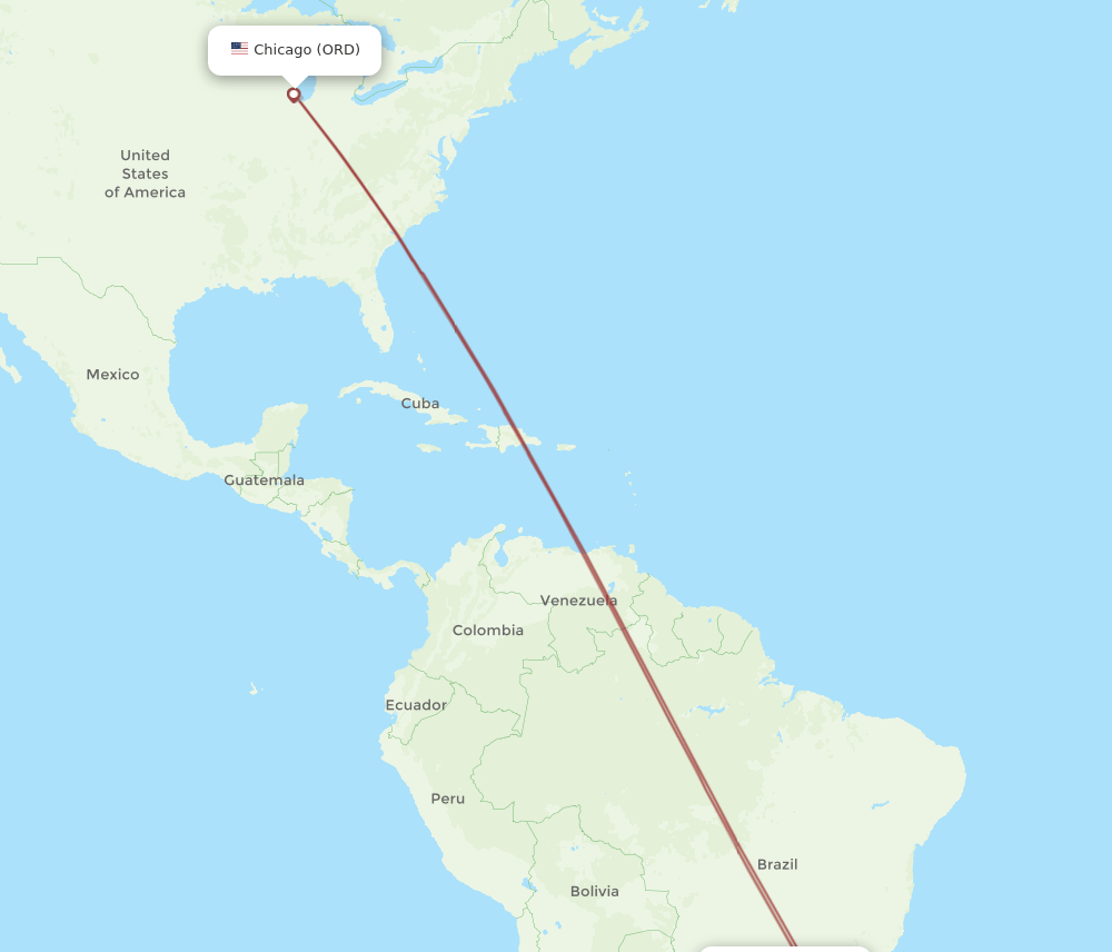 CWB-ORD flight routes