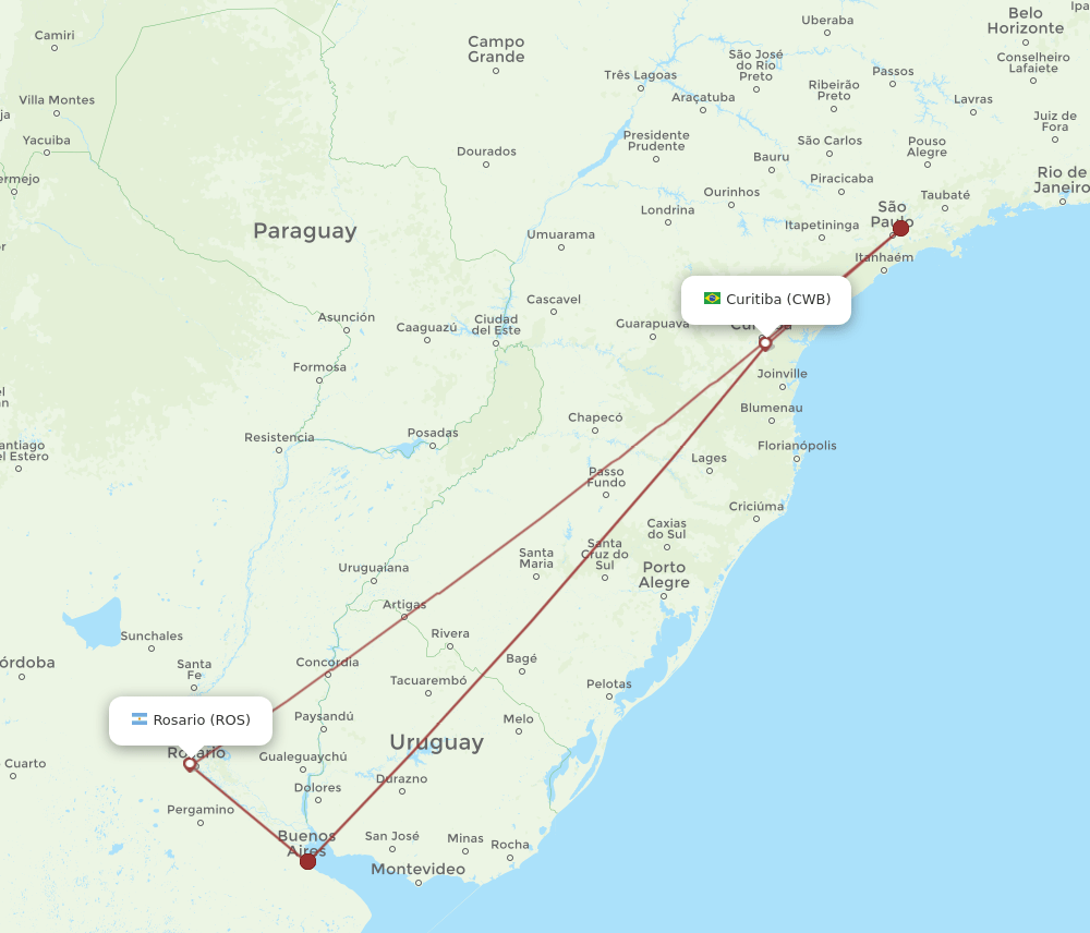 CWB-ROS flight routes