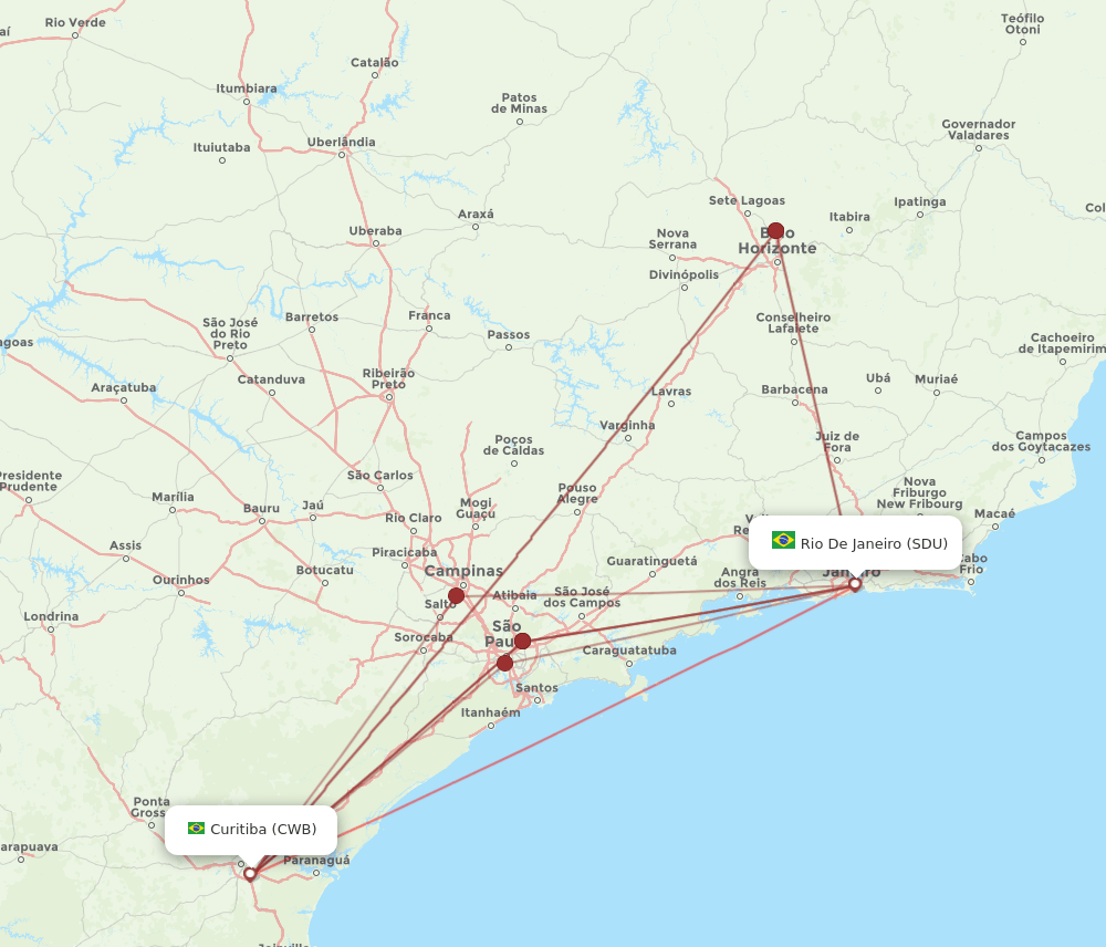 CWB-SDU flight routes