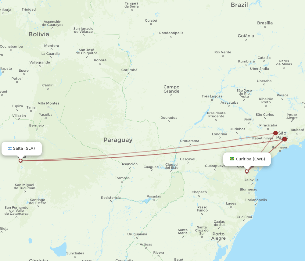 CWB-SLA flight routes