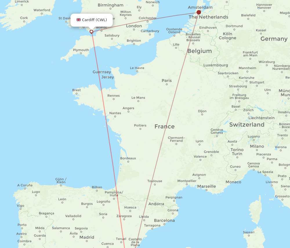CWL-ALC flight routes