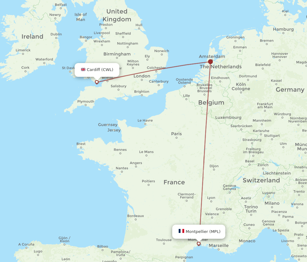 CWL-MPL flight routes