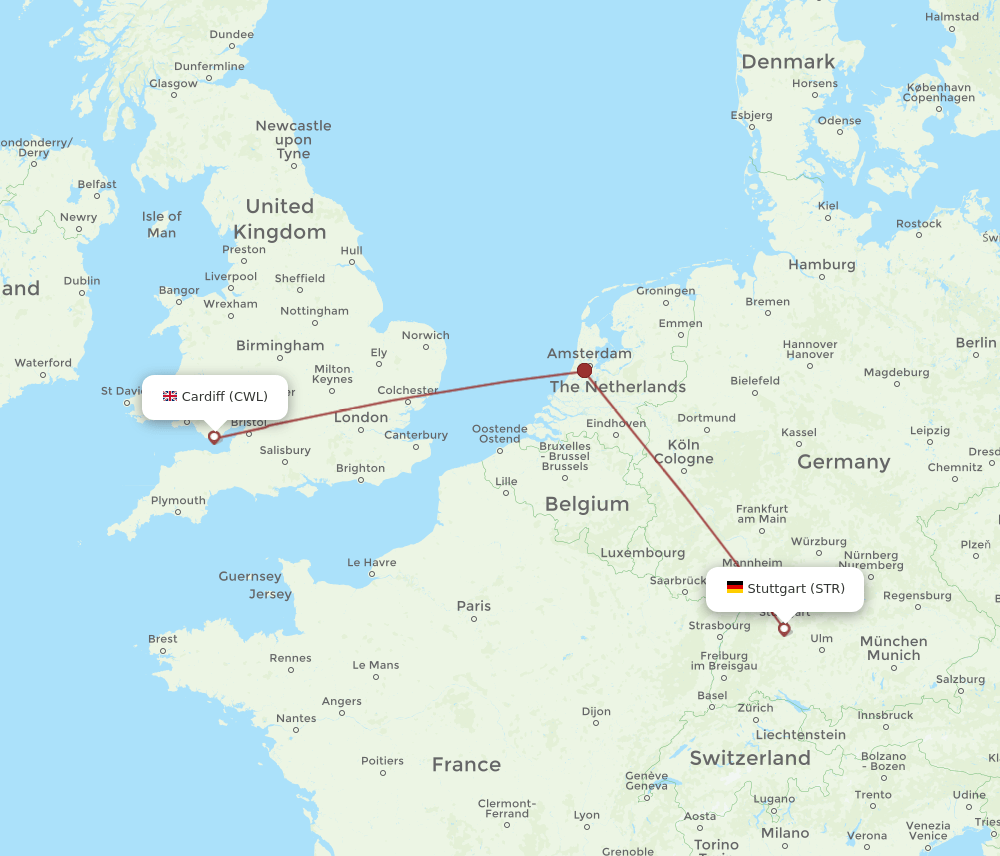 CWL-STR flight routes