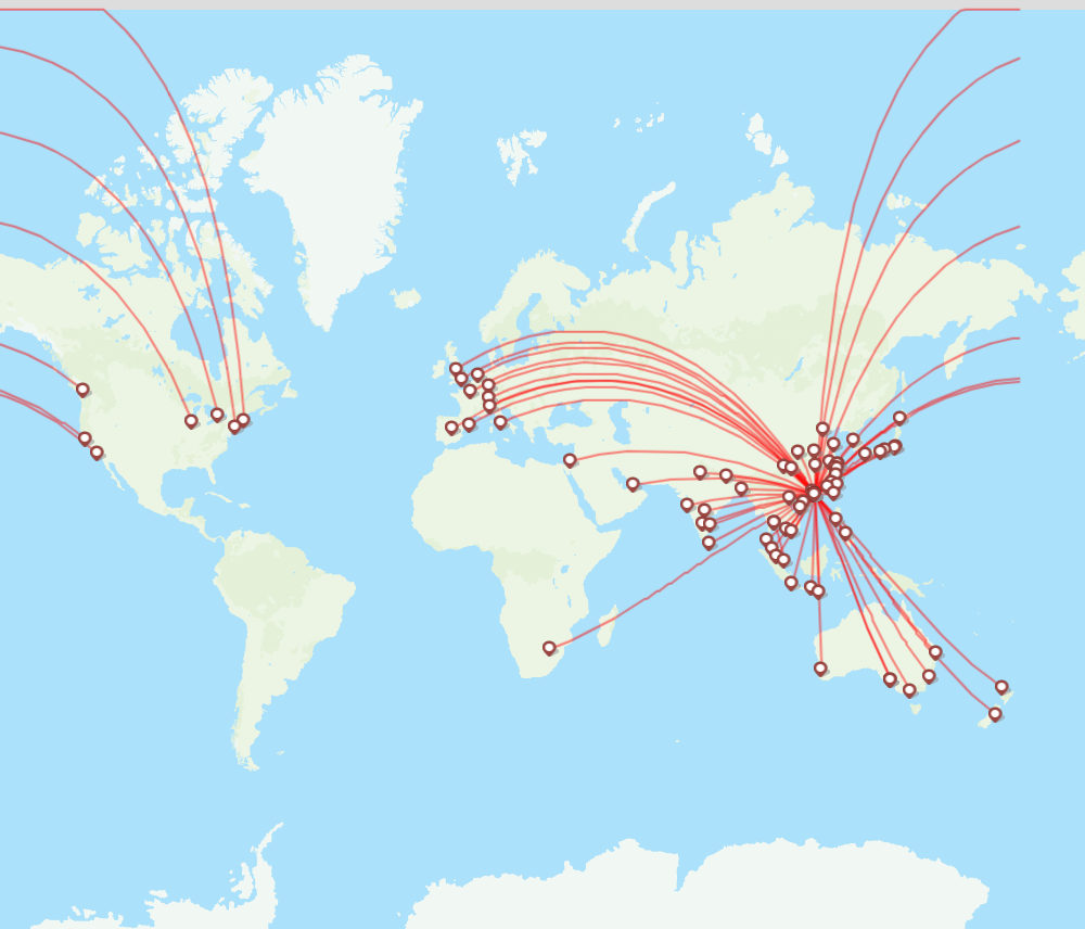 Cathay pacific airline routes cx 2025 map flight routes