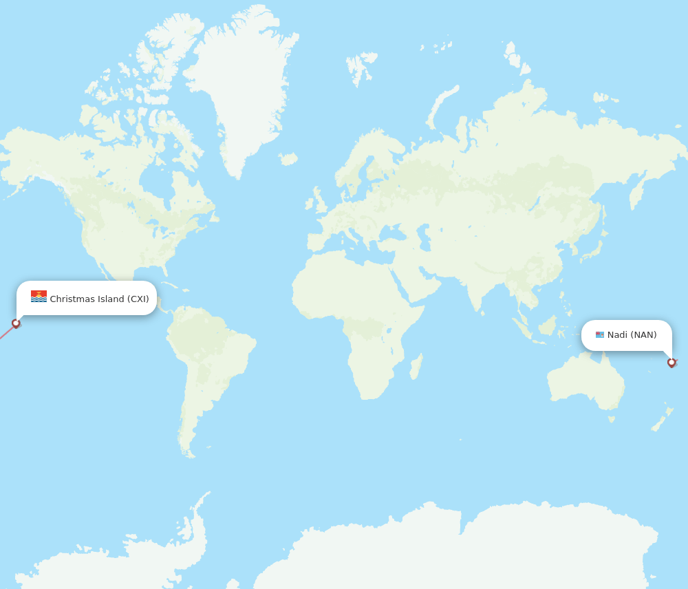 CXI to NAN flights and routes map