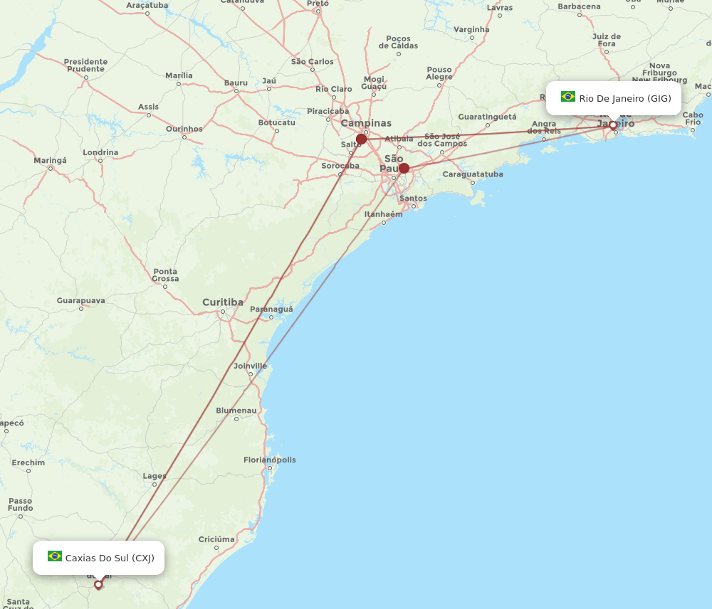 CXJ-GIG flight routes
