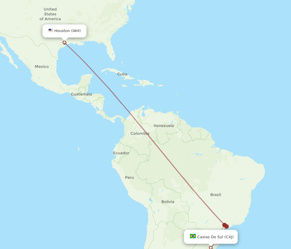 CXJ-IAH flight routes