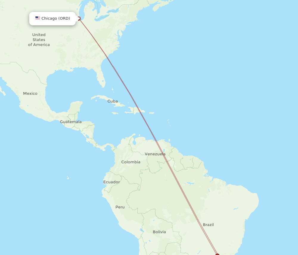 CXJ-ORD flight routes
