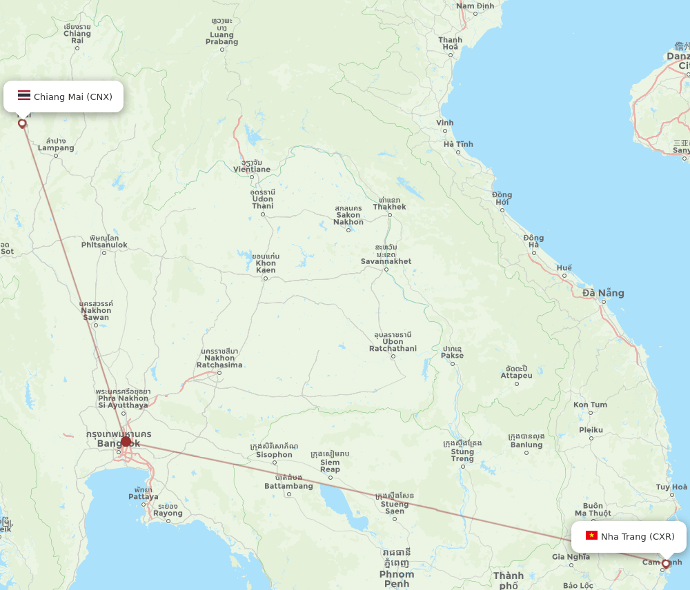 CXR-CNX flight routes