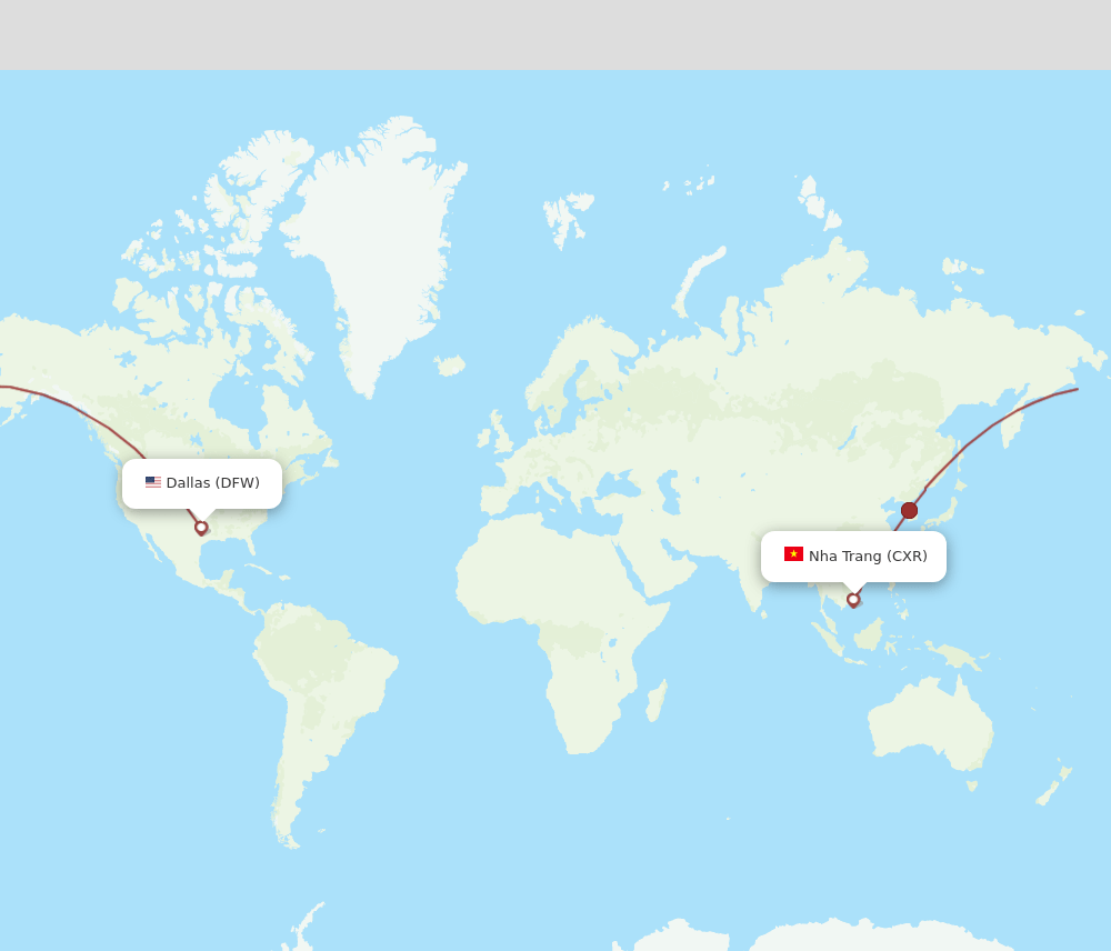CXR-DFW flight routes
