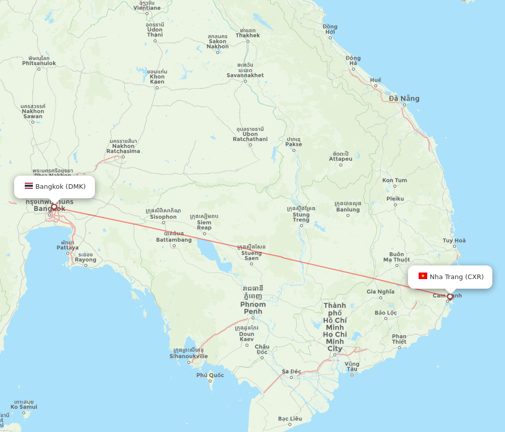 CXR to DMK flights and routes map
