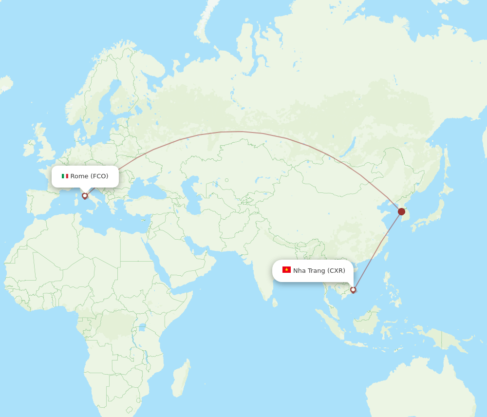 CXR-FCO flight routes