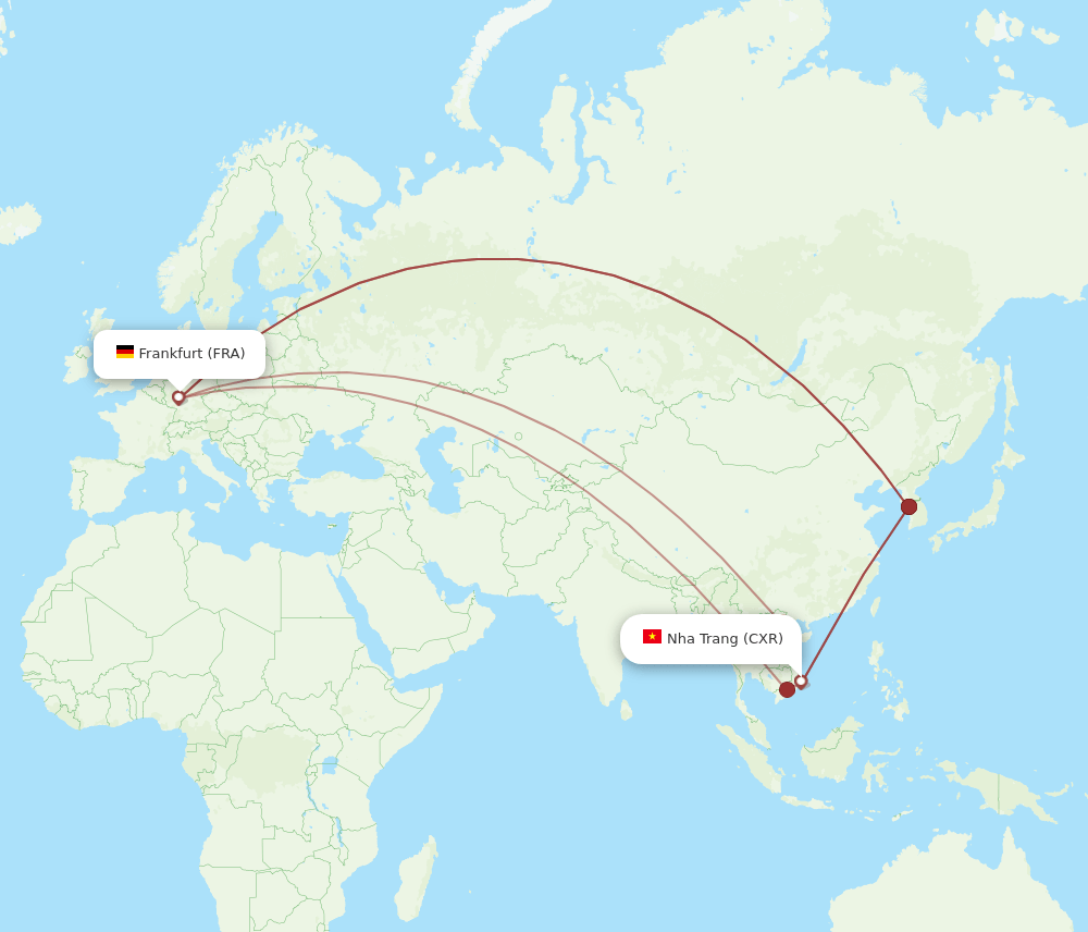 CXR-FRA flight routes
