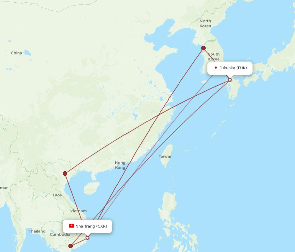 CXR to FUK flights and routes map