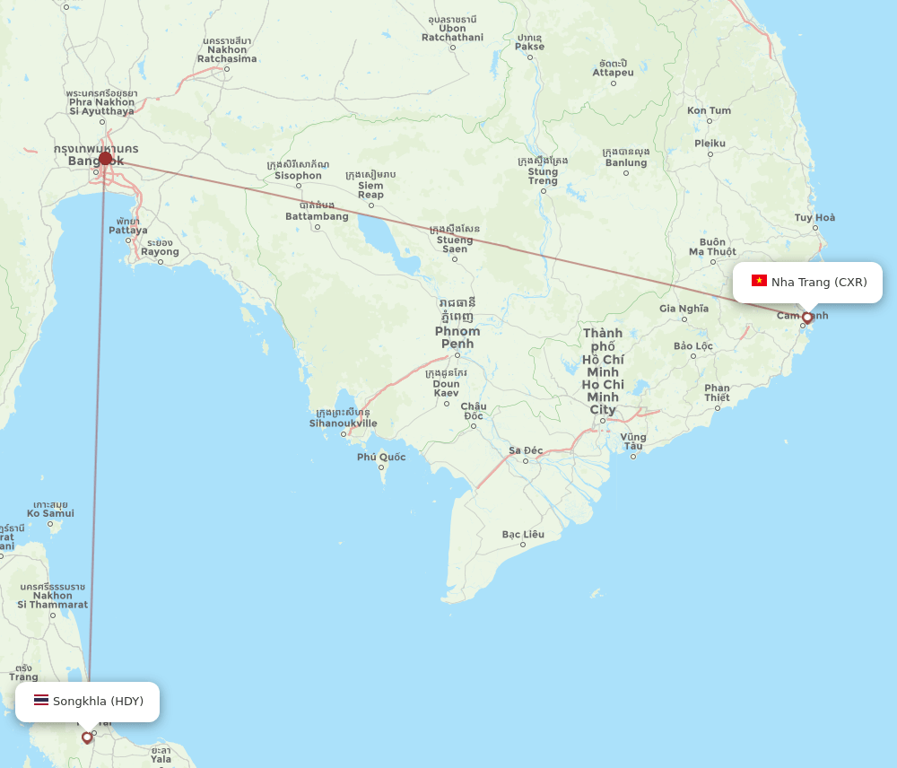 CXR-HDY flight routes