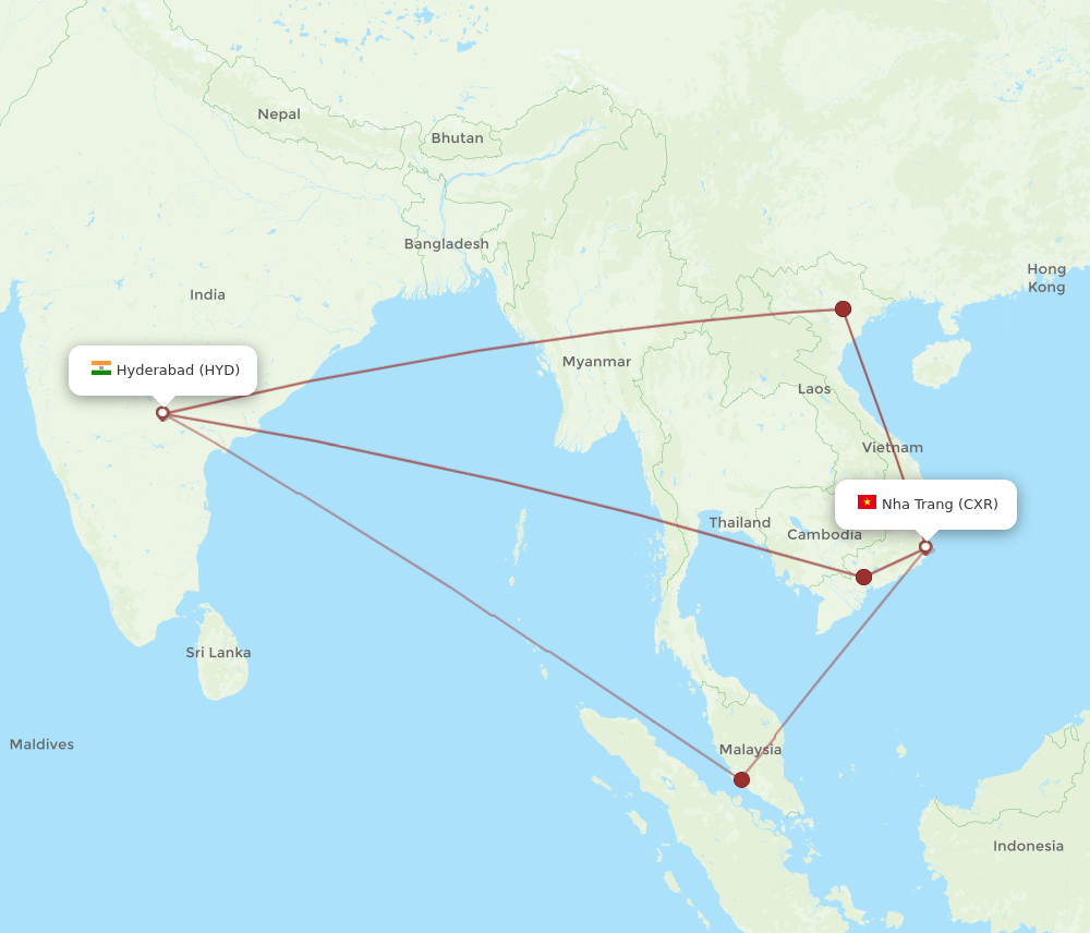 CXR-HYD flight routes